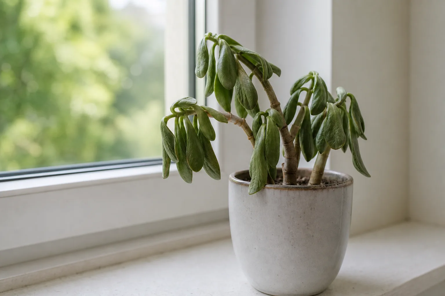 Wilting on Jade Plant - visible symptom on the plant