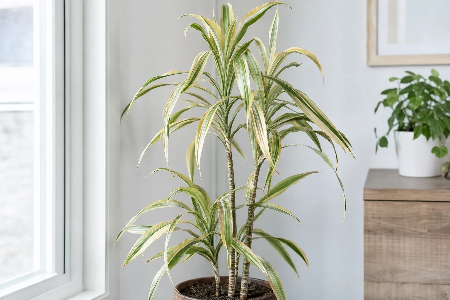 Faded Leaves on Janet Craig Dracaena - visible symptom on the plant