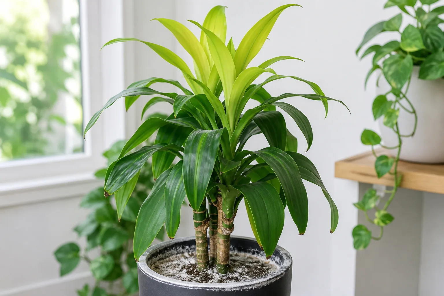 Nutrient Lockout on Janet Craig Dracaena - visible symptom on the plant