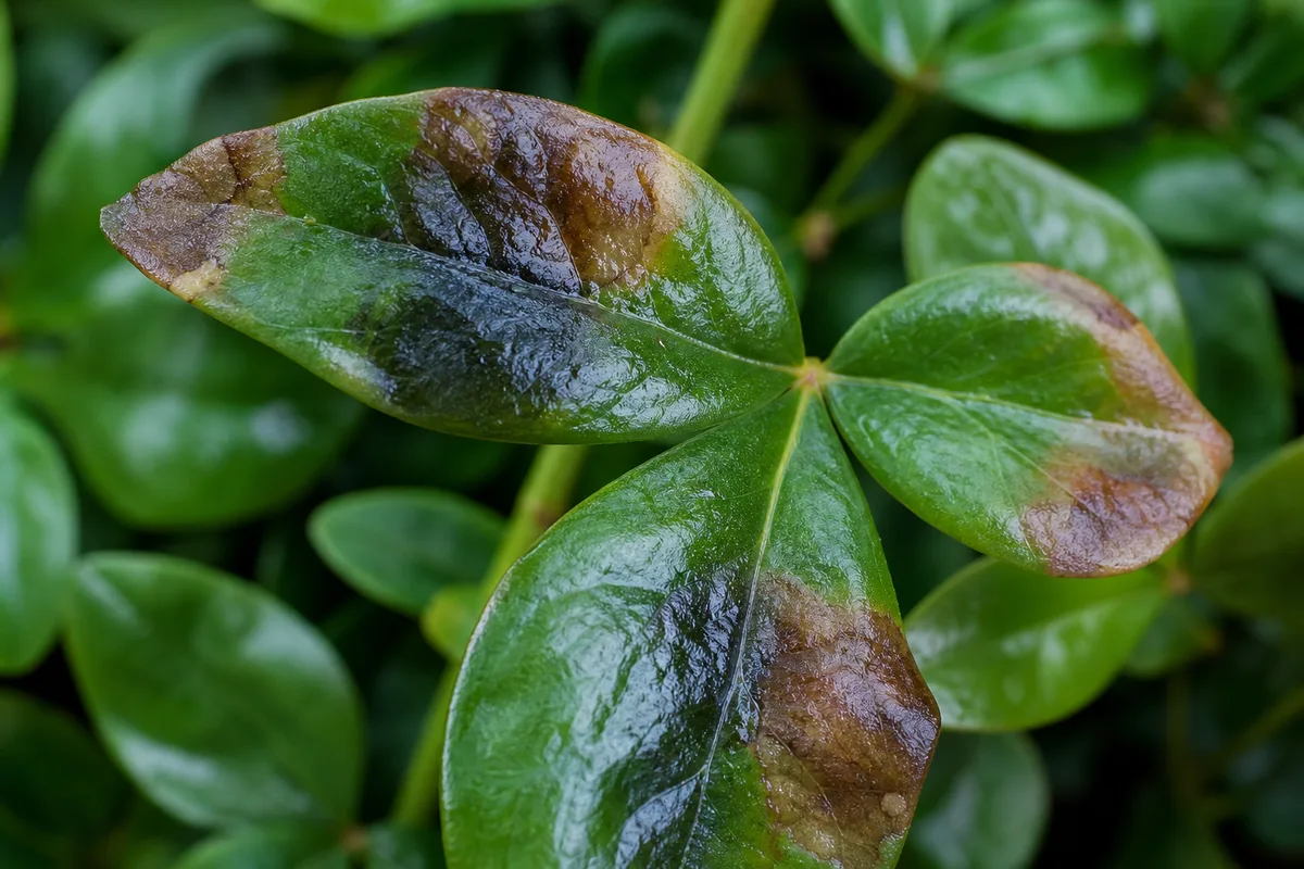 Close-up of Cold Damage on Jasmine - diagnostic detail