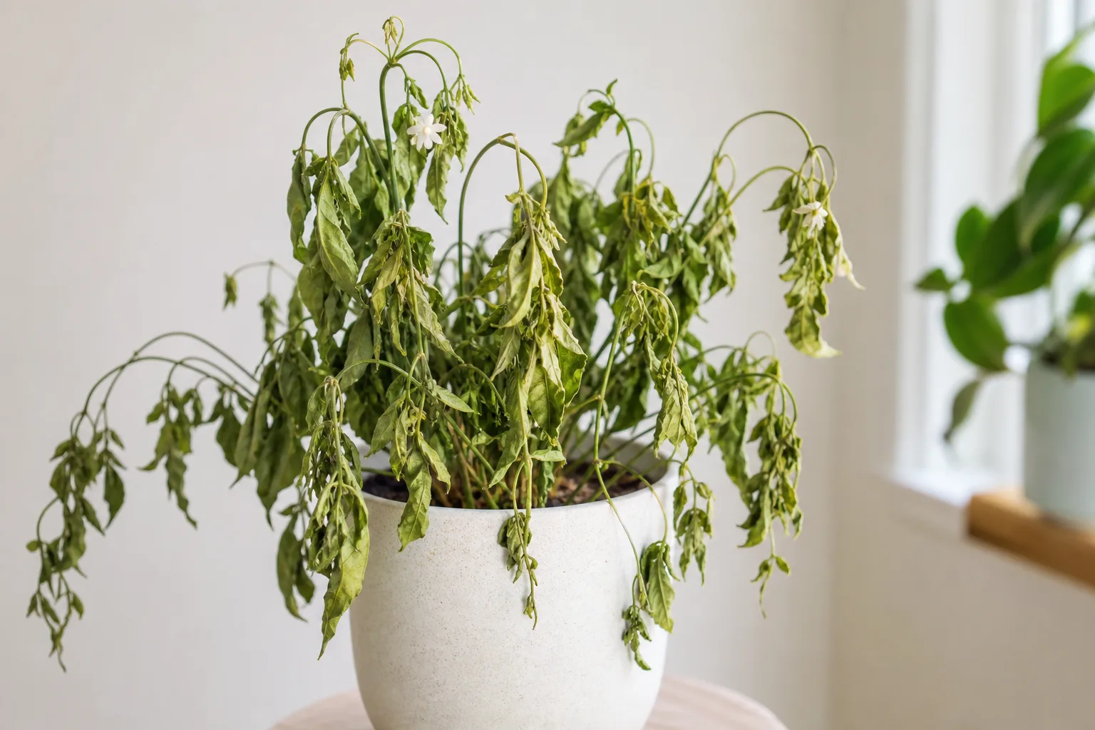 Wilting on Jasmine - visible symptom on the plant