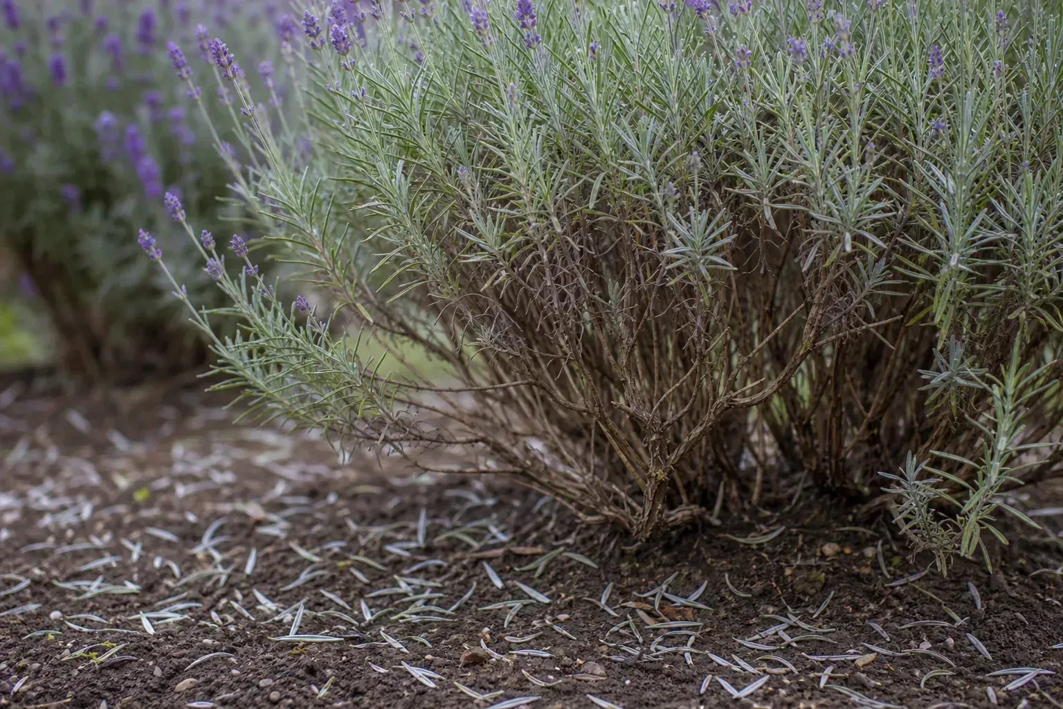 Leaf Drop on Lavender - visible symptom on the plant