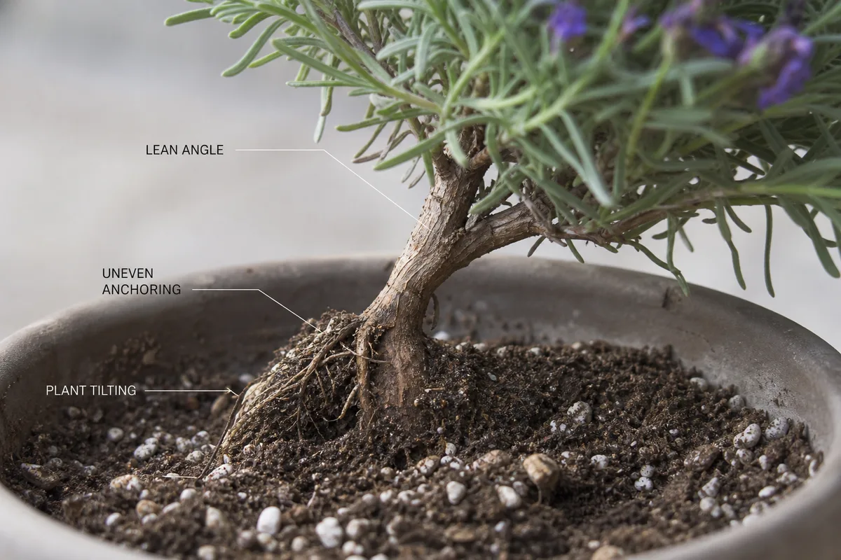 Close-up of Plant Leaning on Lavender - diagnostic detail