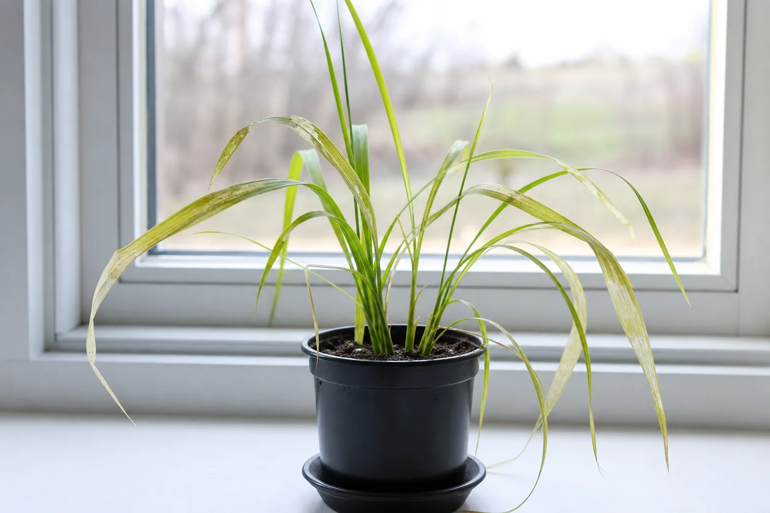 Transparent Leaves on Lemongrass - visible symptom on the plant