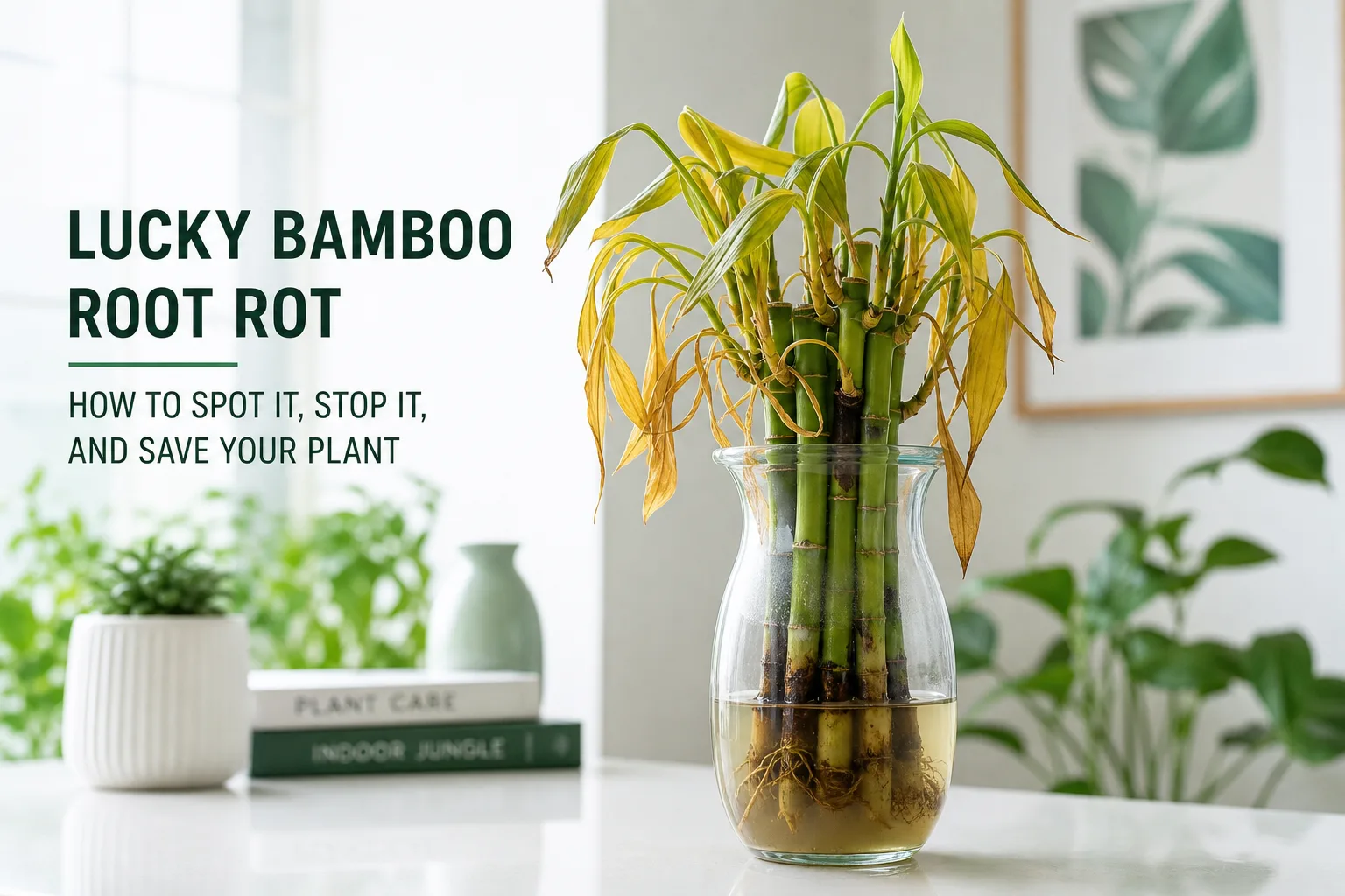 Root Rot on Lucky Bamboo - visible symptom on the plant