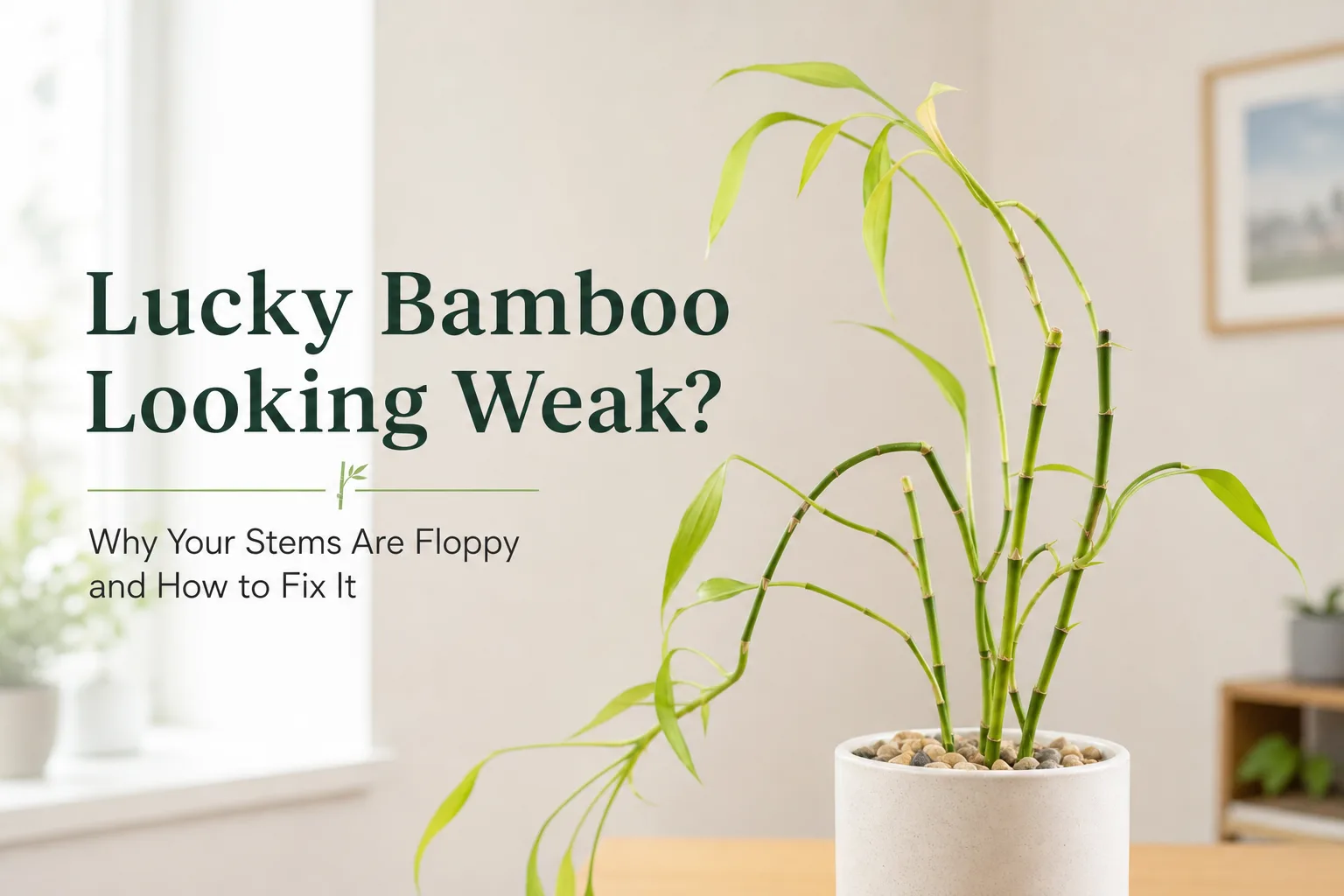 Weak Stems on Lucky Bamboo - visible symptom on the plant