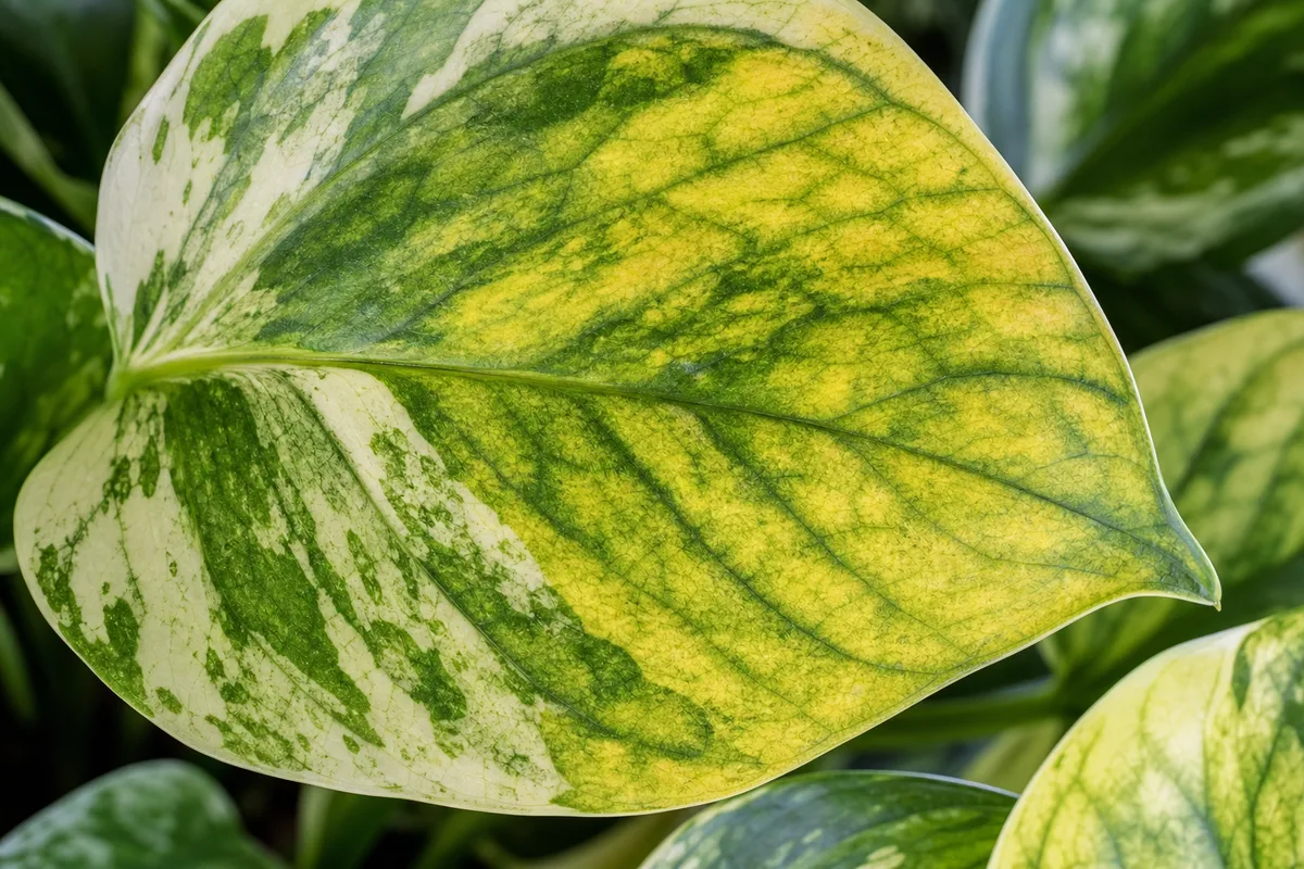 Close-up of Soil Too Acidic on Manjula Pothos - diagnostic detail