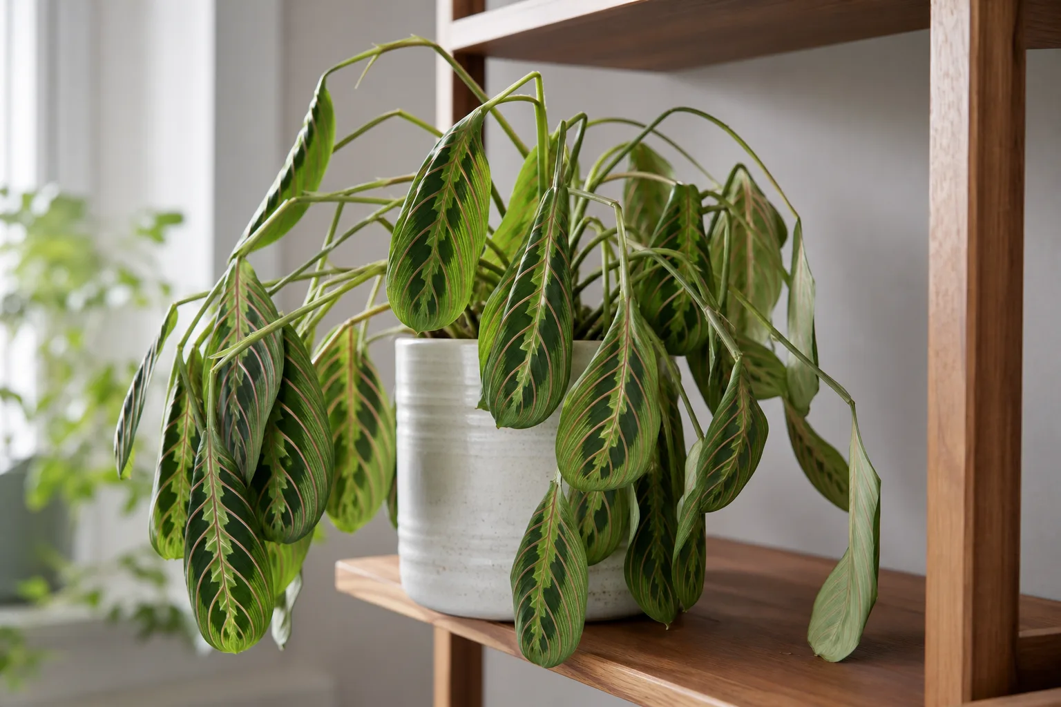 Wilting on Maranta Leuconeura - visible symptom on the plant