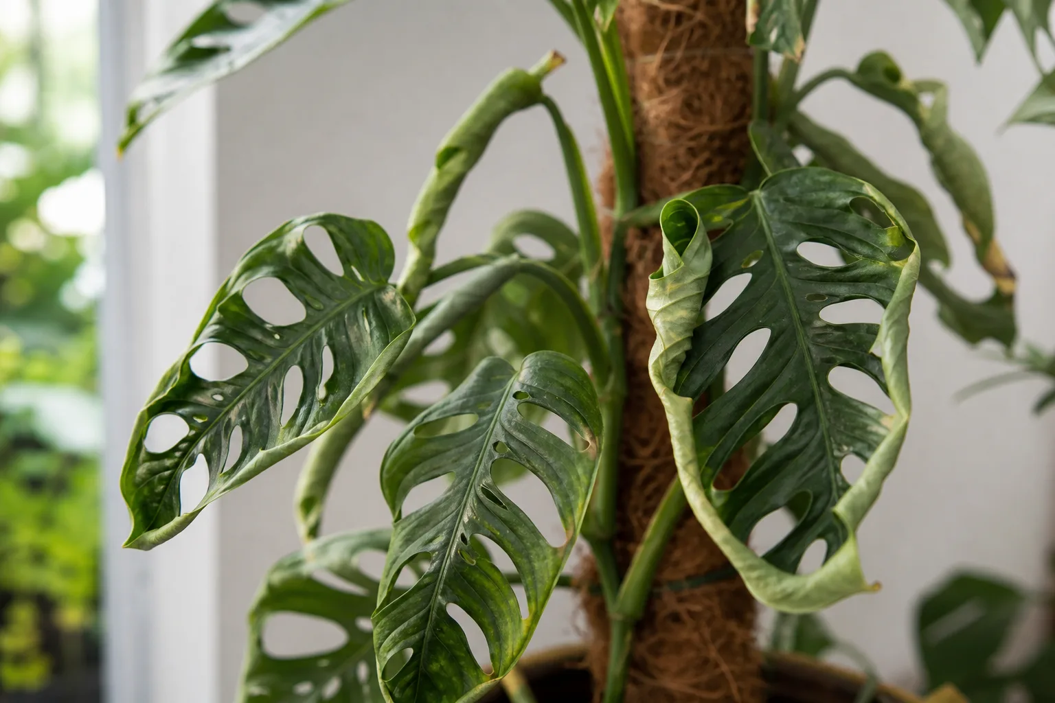 Curling Leaves on Monstera Adansonii - visible symptom on the plant