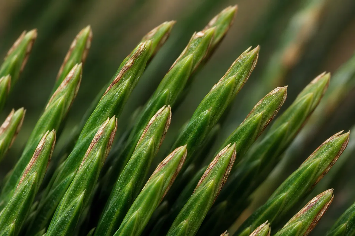 Close-up of Low Humidity on Norfolk Island Pine - diagnostic detail