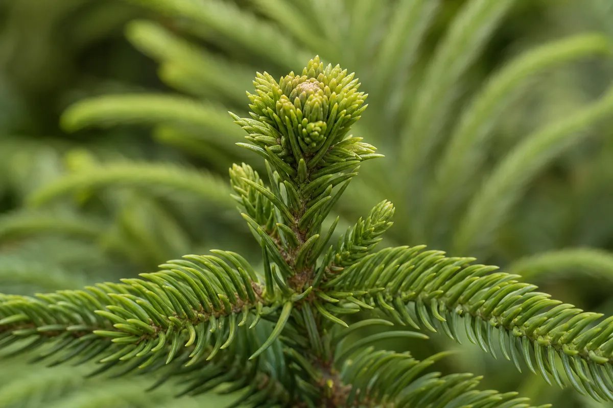 Close-up of Slow Growth on Norfolk Island Pine - diagnostic detail