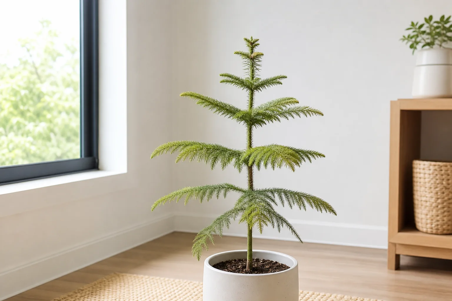 Slow Growth on Norfolk Island Pine - visible symptom on the plant