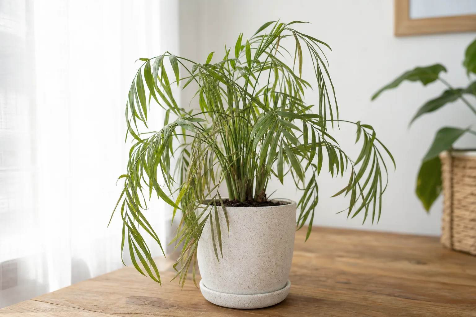Wilting on Parlor Palm - visible symptom on the plant