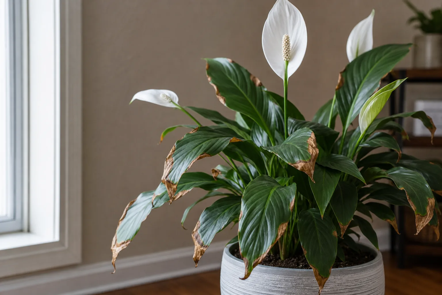 Peace lily low-humidity stress for humidity calculation context