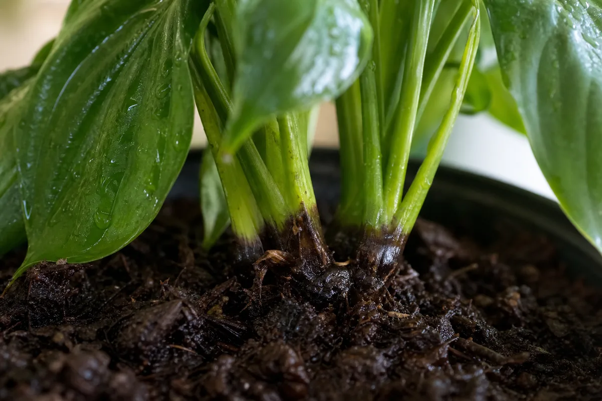 Overwatered peace lily leaves for watering calculation context