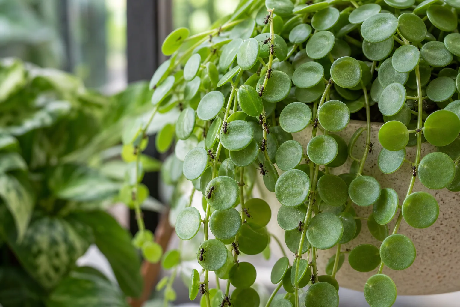 Ants on Plant on Peperomia Hope - visible symptom on the plant