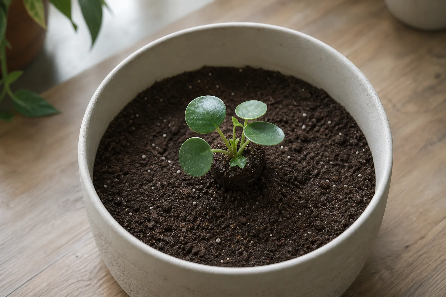 Pot Too Large on Peperomia Hope - visible symptom on the plant