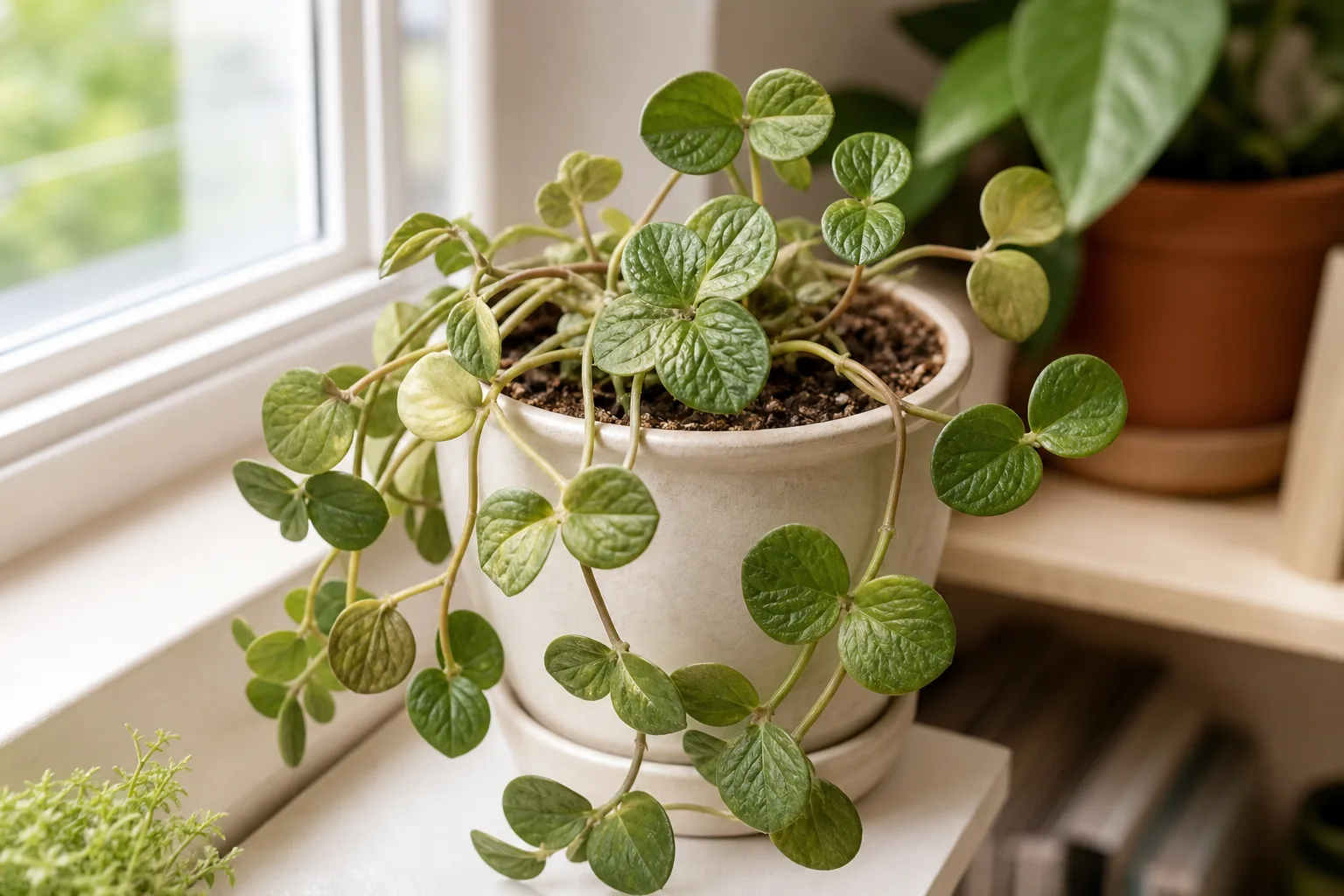Underwatering on Peperomia Hope - visible symptom on the plant