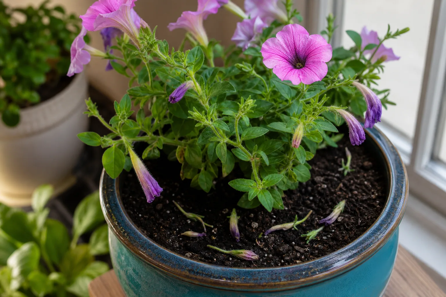 Bud Drop on Petunia - visible symptom on the plant