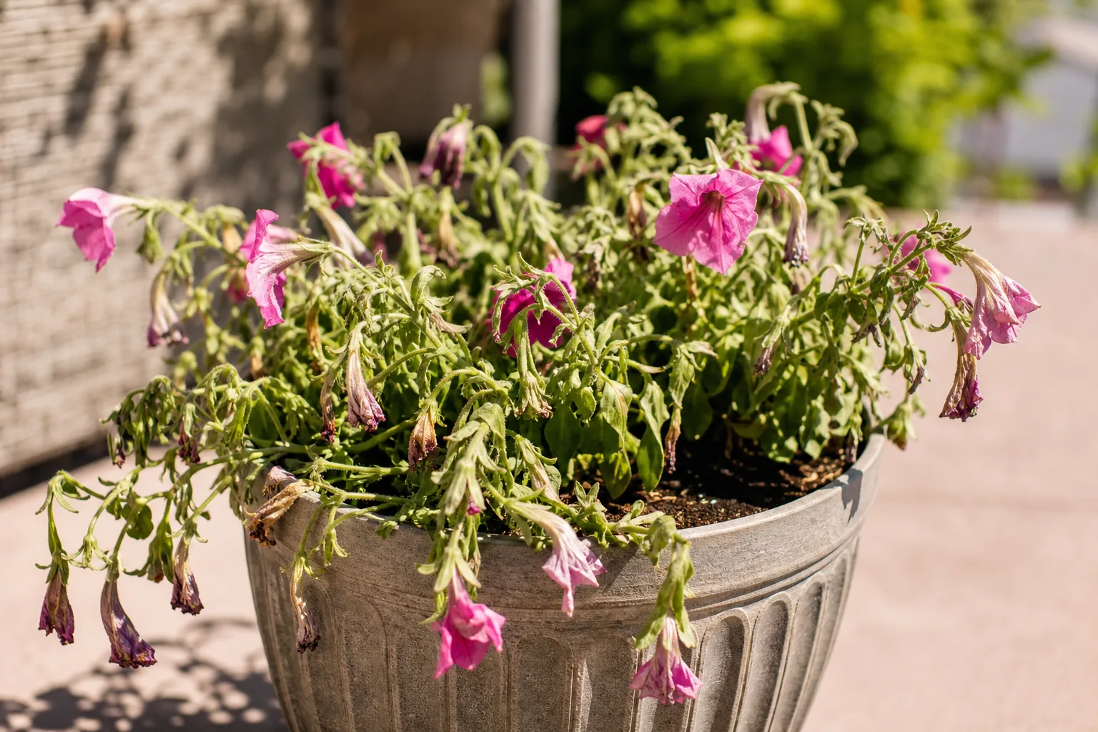 Heat Stress on Petunia - visible symptom on the plant