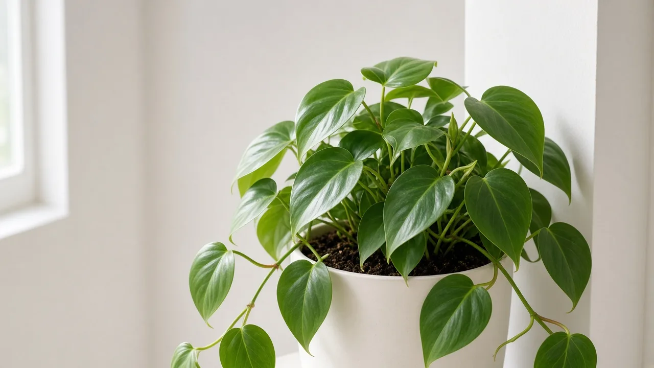 Curling leaves on Heartleaf Philodendron - visible symptom on the plant