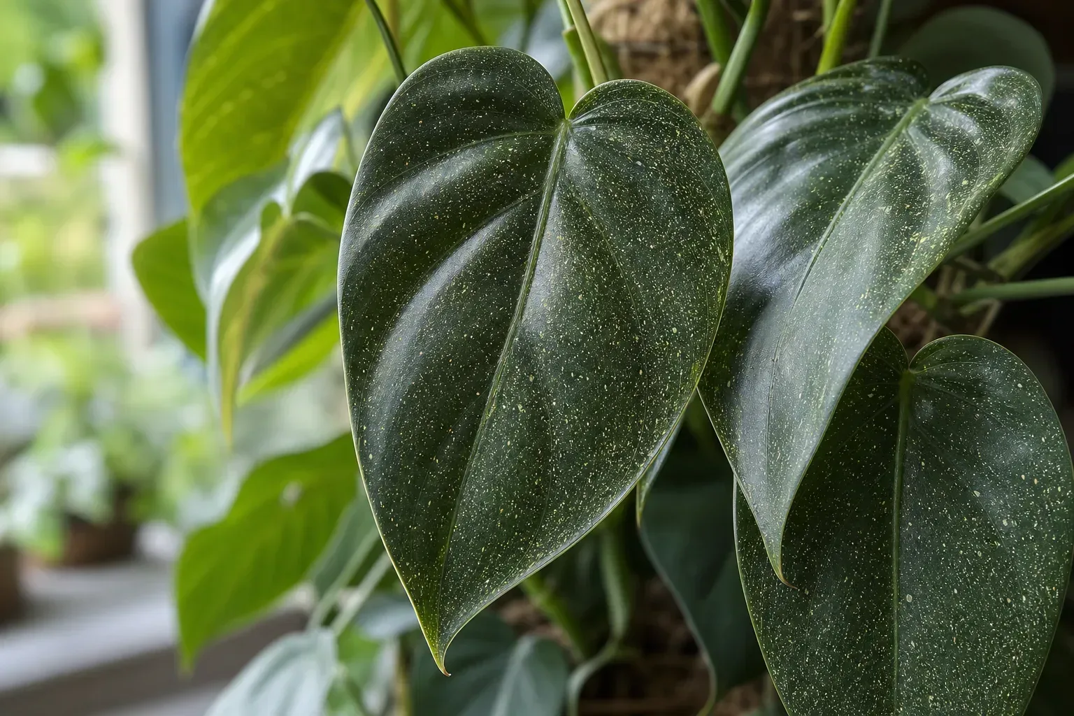 Spider Mites on Philodendron Imperial Green - visible symptom on the plant
