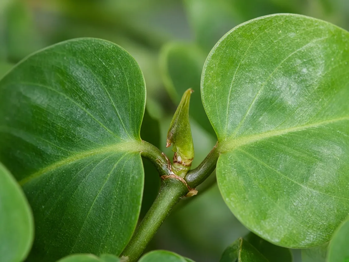 Close-up of No Flowers on Heartleaf Philodendron - diagnostic detail
