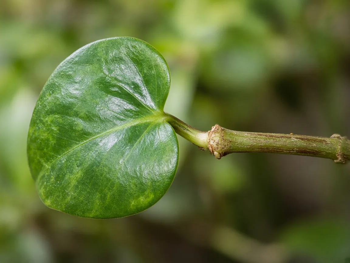 Close-up of No New Growth on Heartleaf Philodendron - bare vine tip with no pointed sheath or emerging leaf