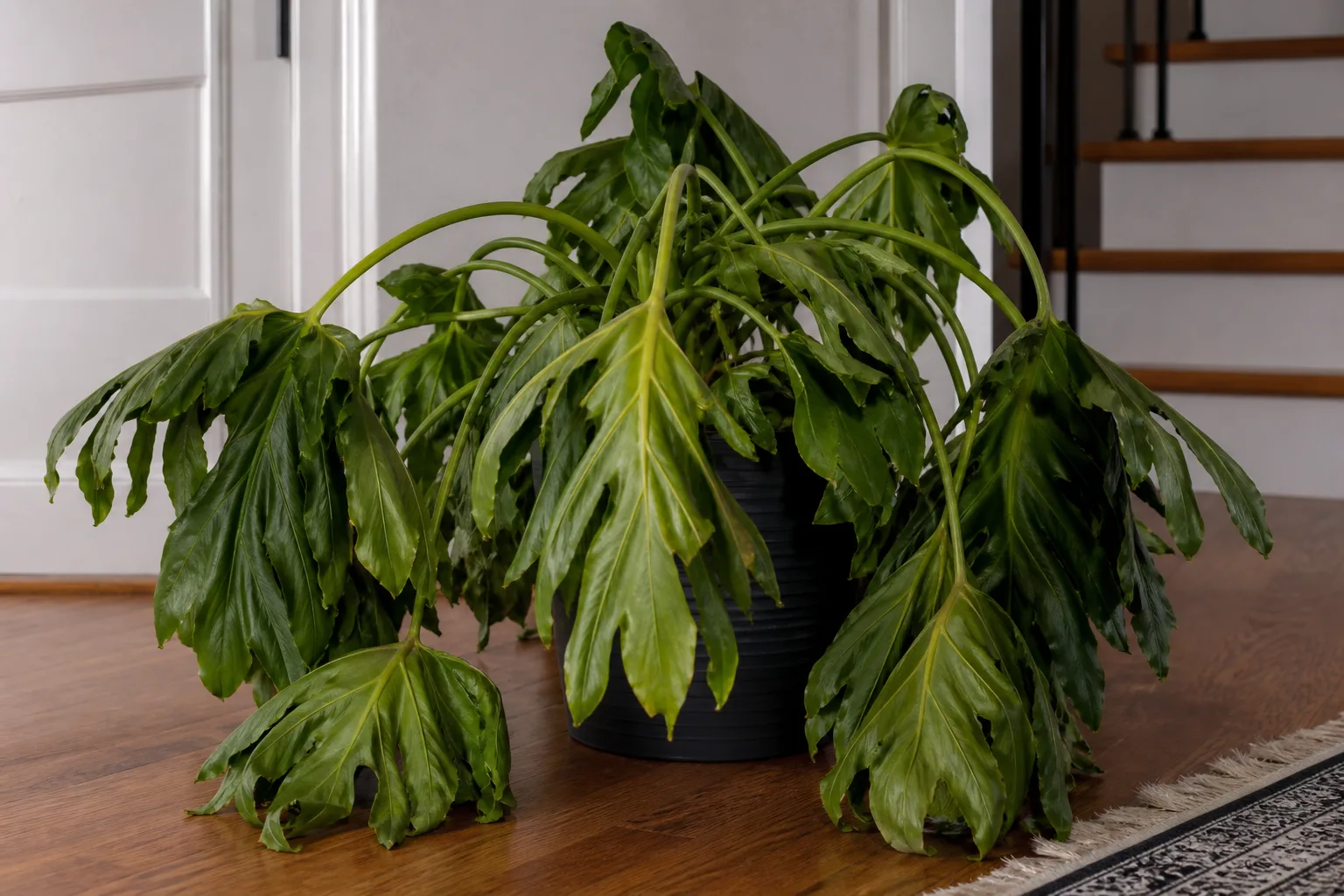 Wilting on Philodendron Selloum - visible symptom on the plant