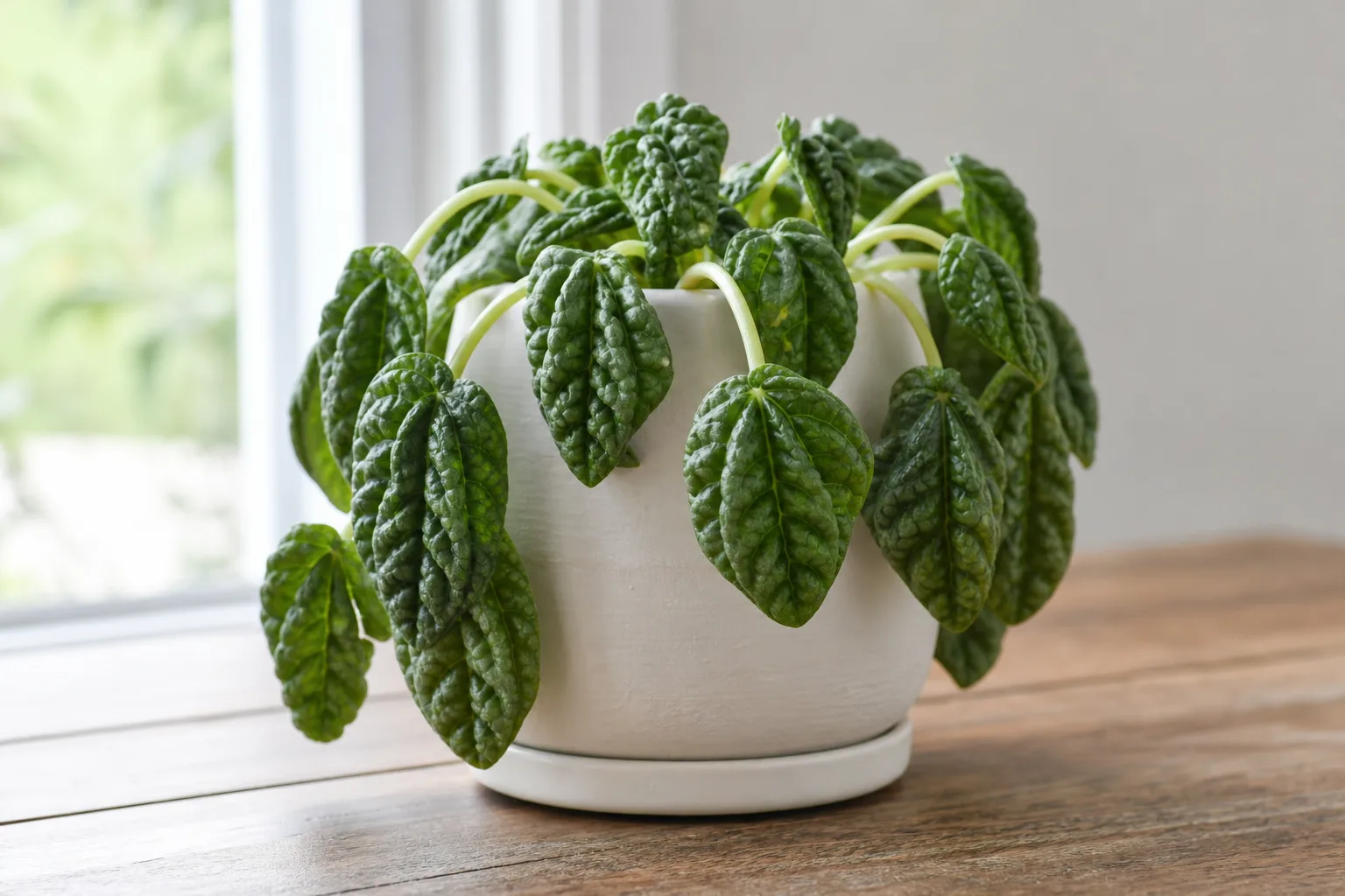 Drooping Leaves on Pilea Moon Valley - visible symptom on the plant