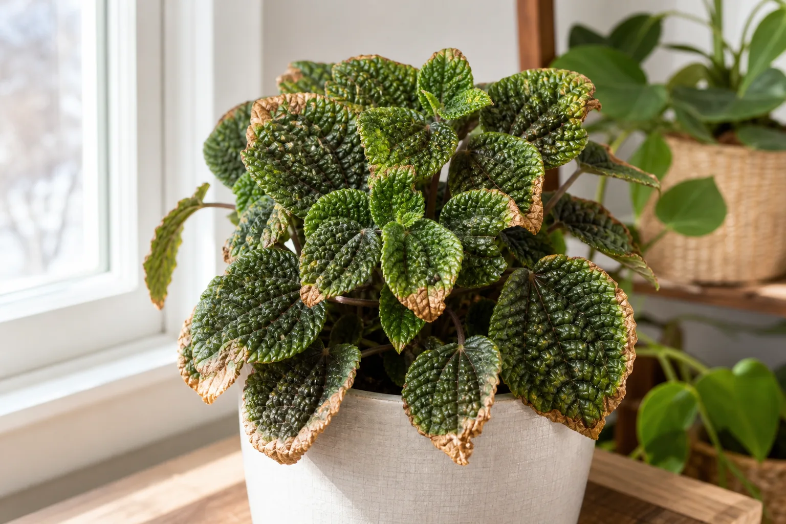 Low Humidity on Pilea Moon Valley - visible symptom on the plant
