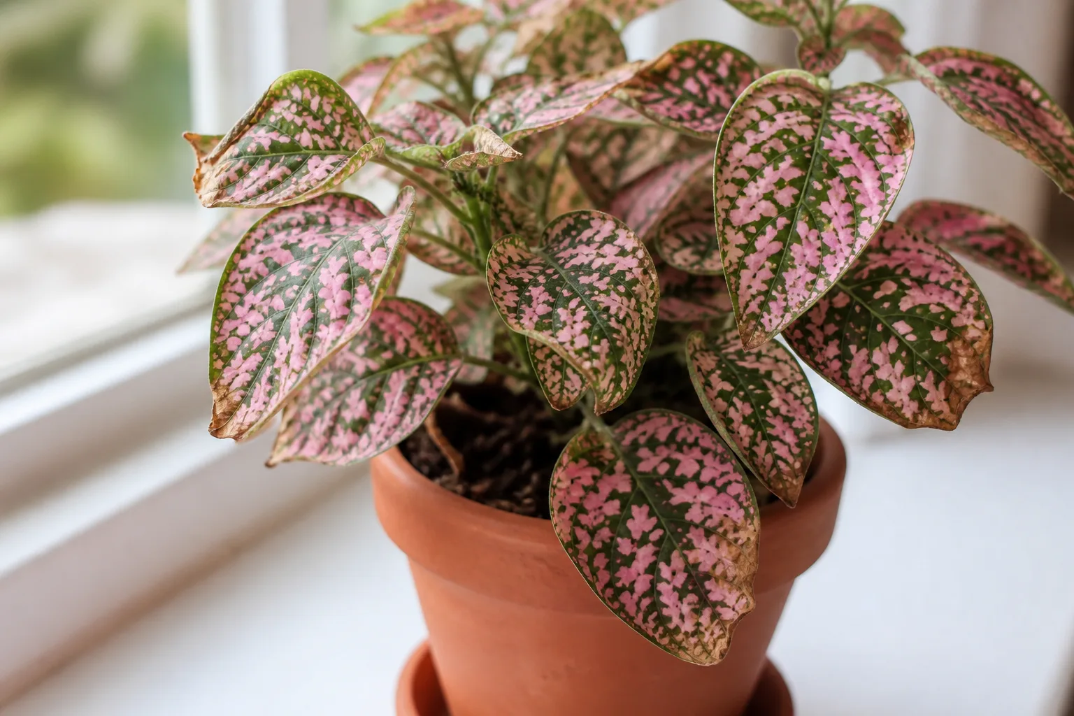 Brown Tips on Polka Dot Plant - visible symptom on the plant