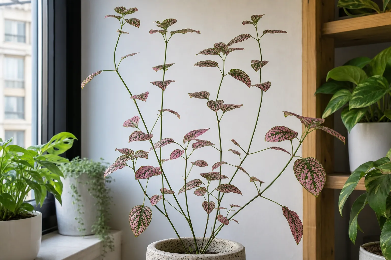 Leggy Growth on Polka Dot Plant - visible symptom on the plant