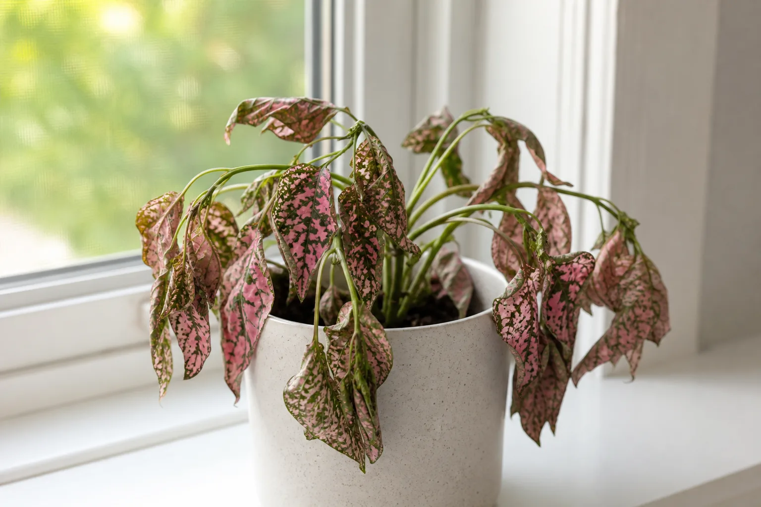 Wilting on Polka Dot Plant - visible symptom on the plant