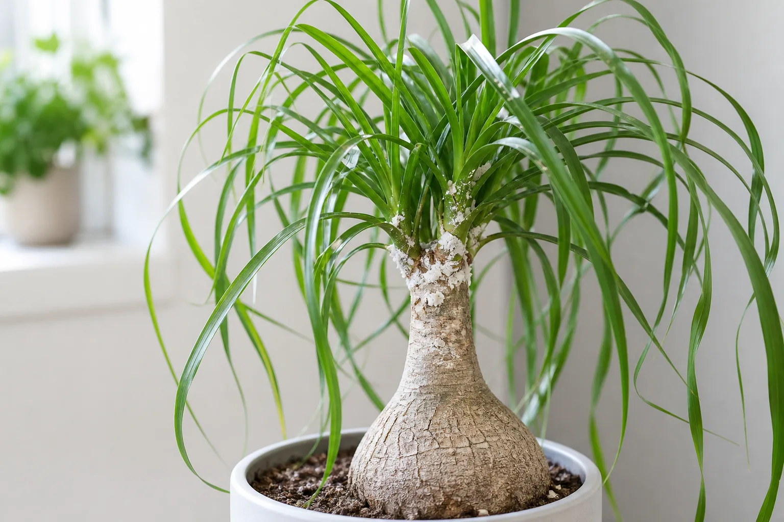 Mealybugs on Ponytail Palm - visible symptom on the plant