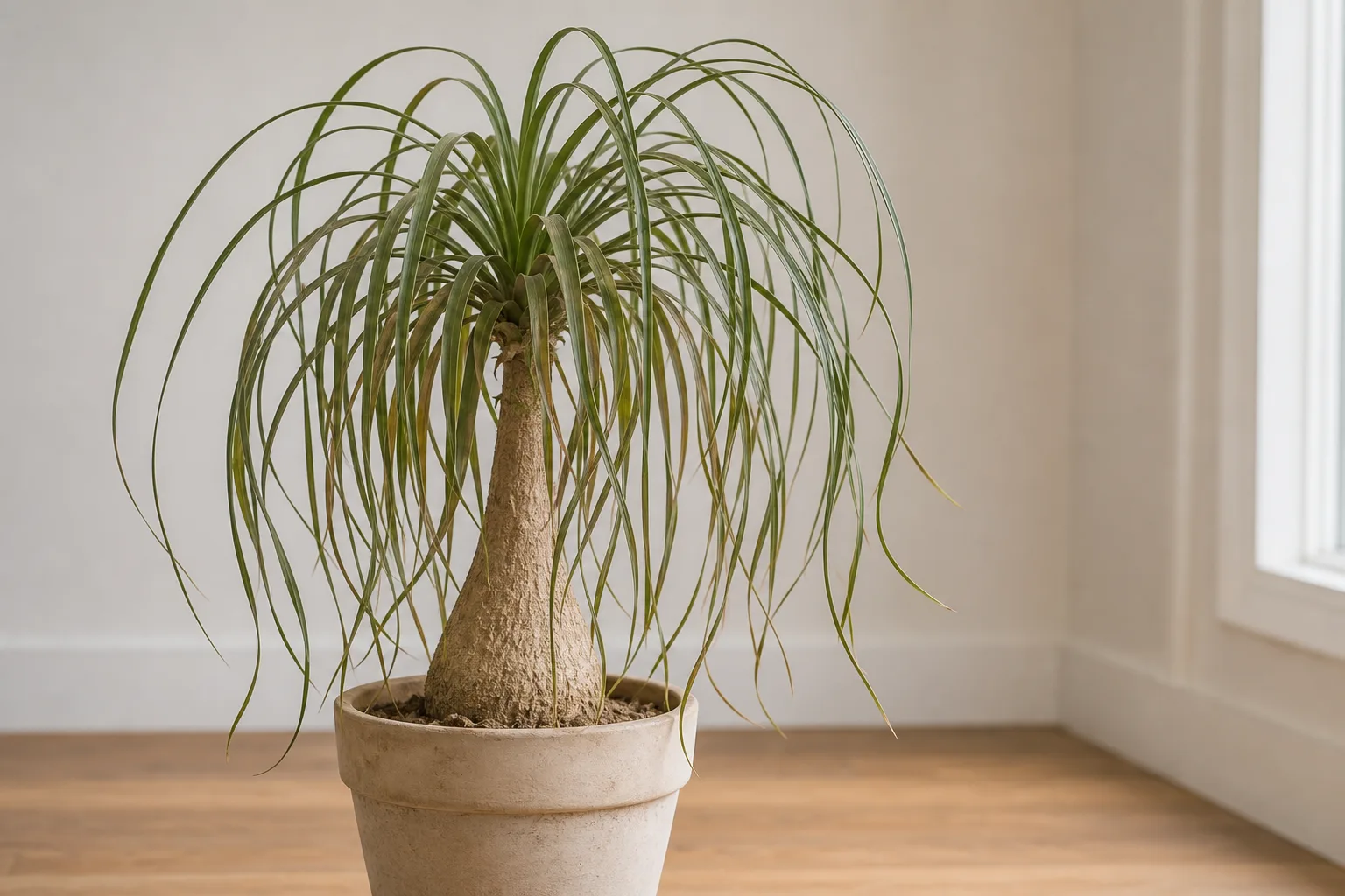 Wilting on Ponytail Palm - visible symptom on the plant