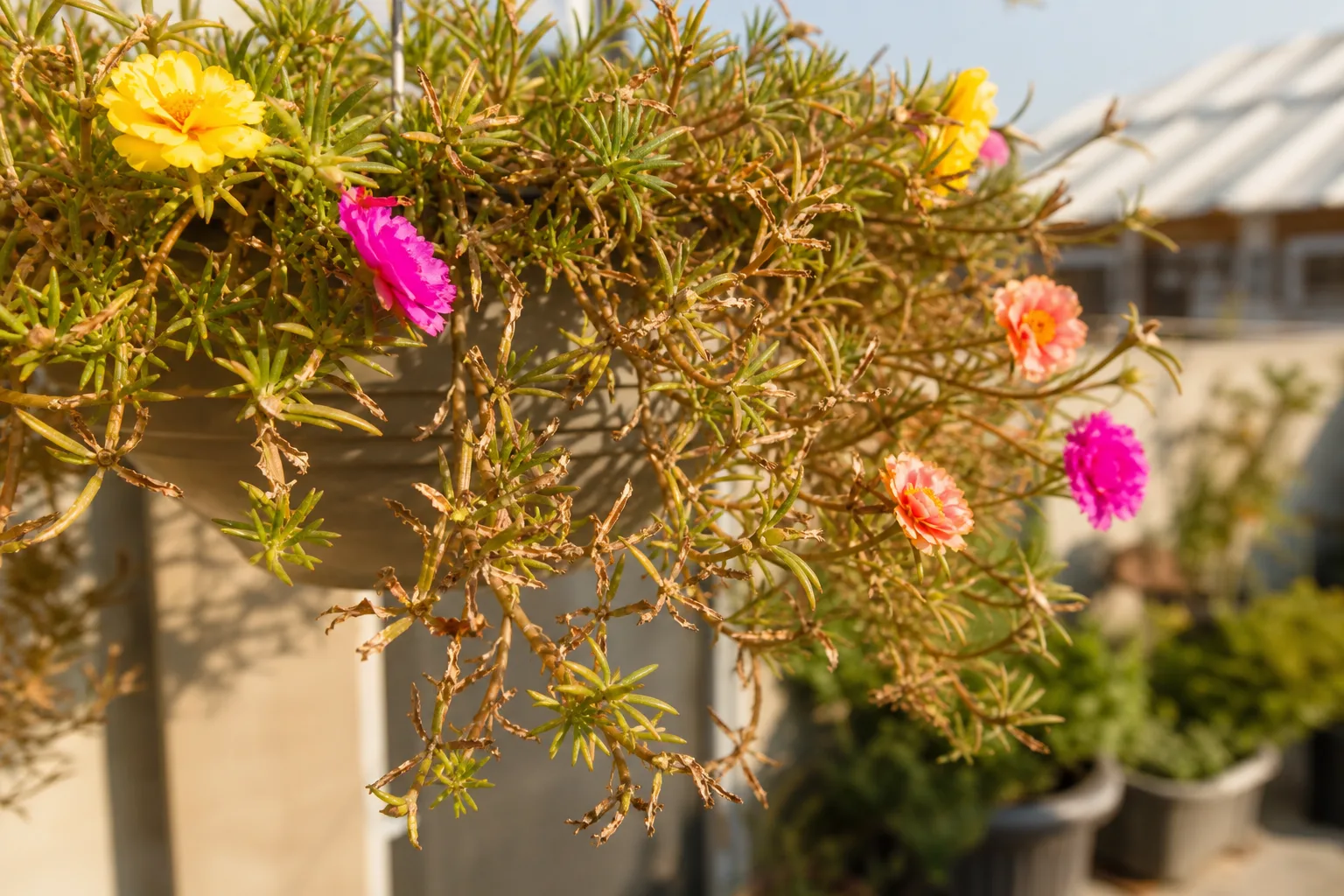 Brown Leaves on Portulaca - visible symptom on the plant