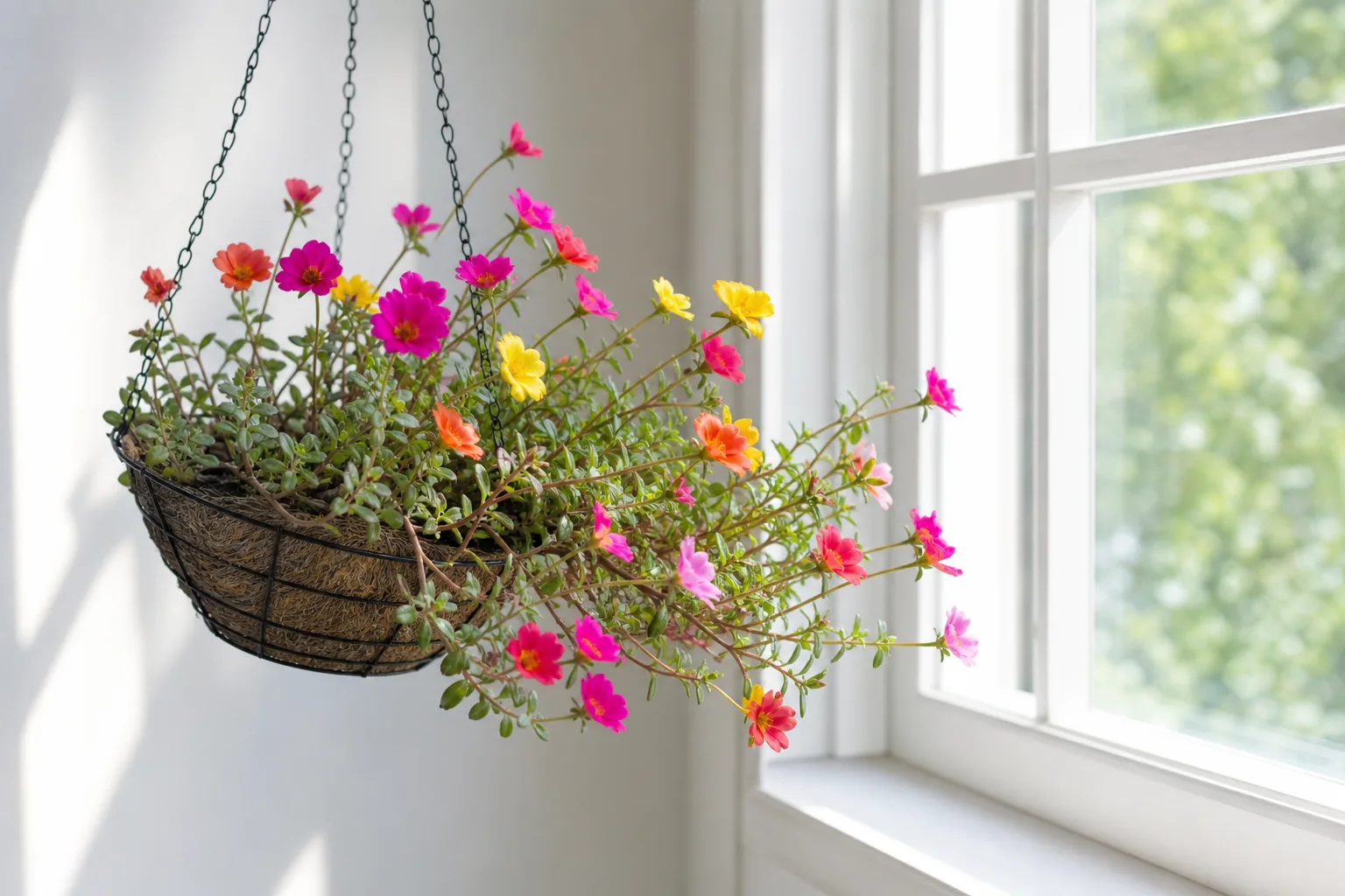 Plant Leaning on Portulaca - visible symptom on the plant