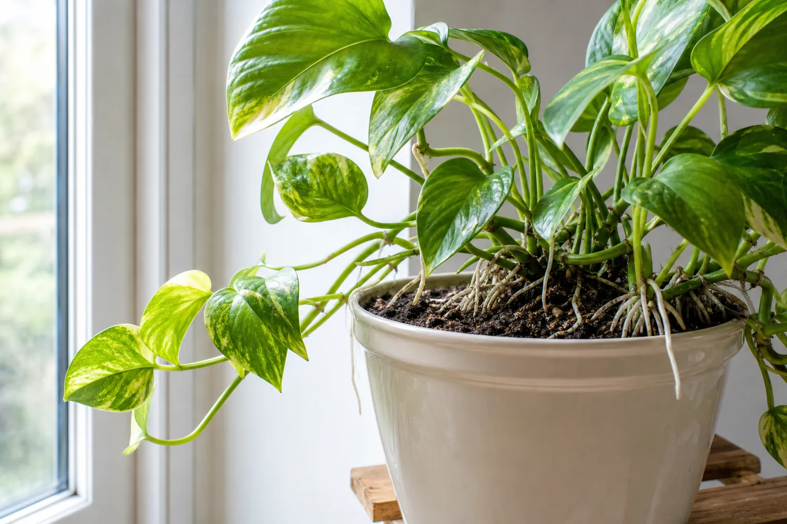 Exposed Roots on Pothos - visible symptom on the plant