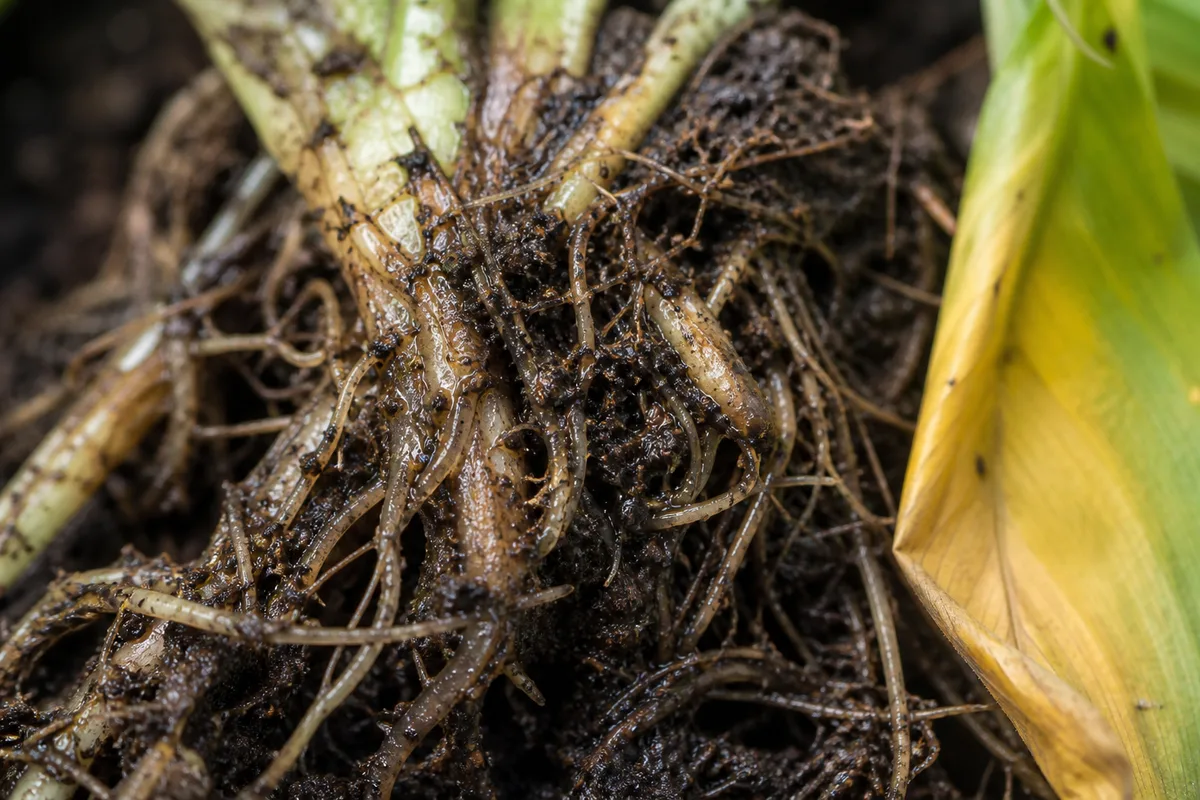 Close-up of Root Rot on Prayer Plant - diagnostic detail
