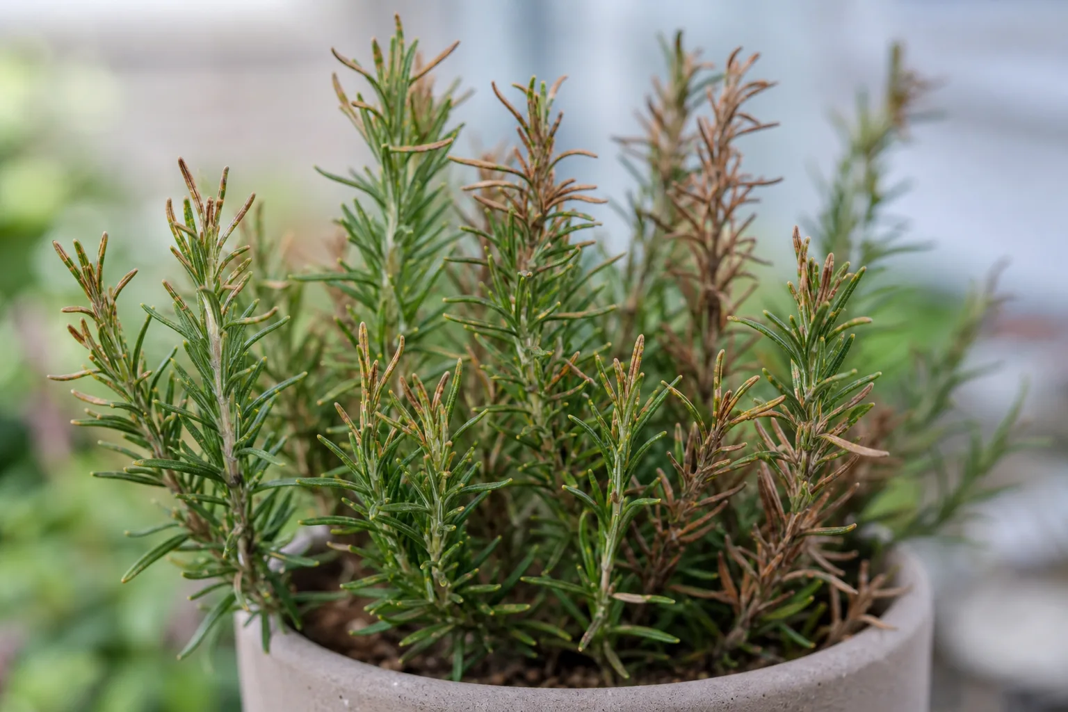 Brown Tips on Rosemary - visible symptom on the plant