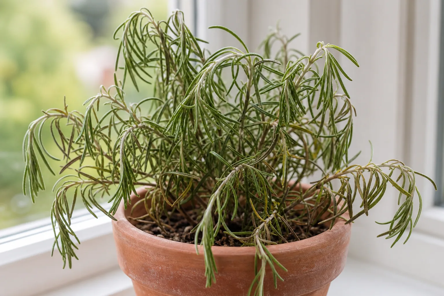 Wilting on Rosemary - visible symptom on the plant