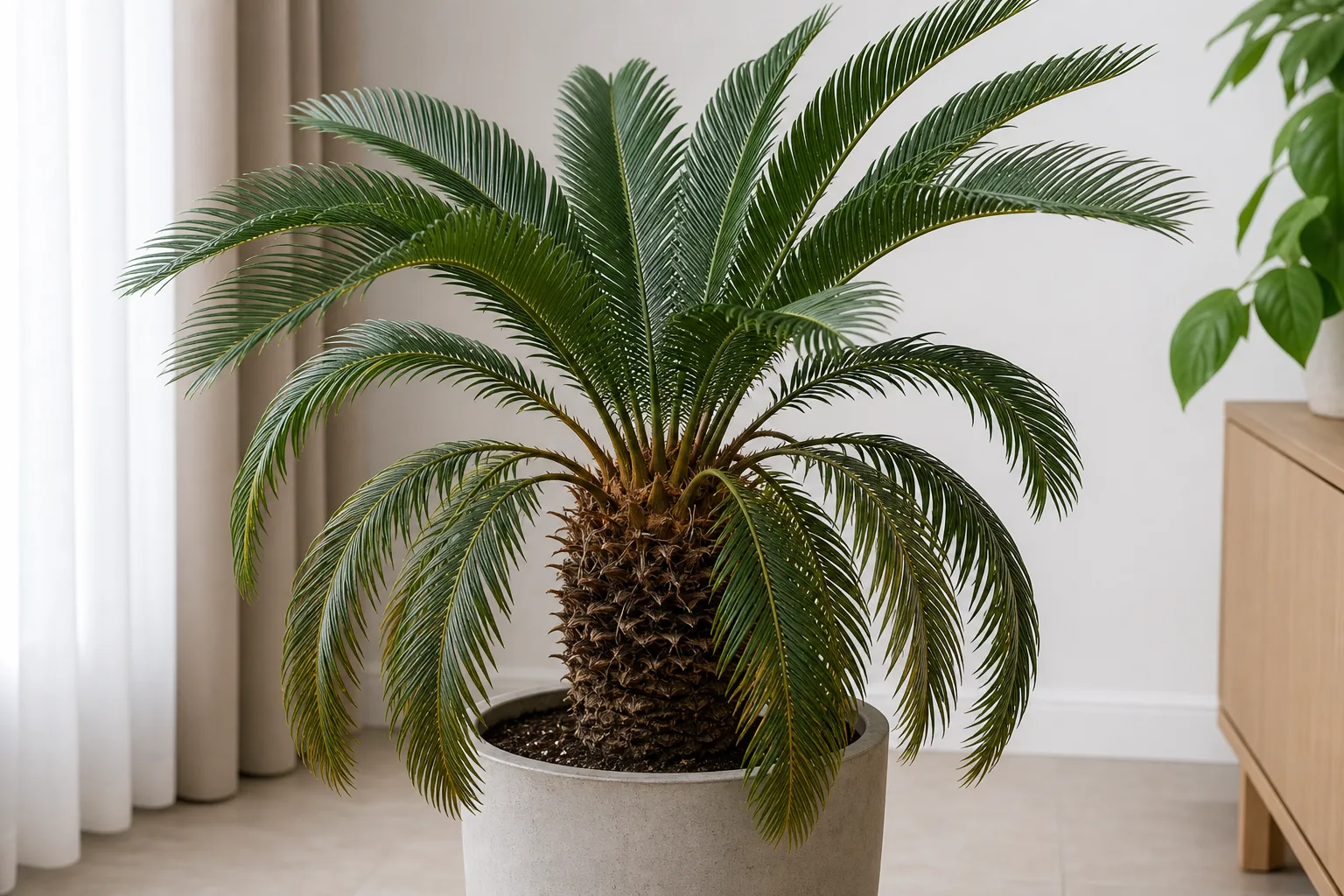 Drooping Leaves on Sago Palm - visible symptom on the plant