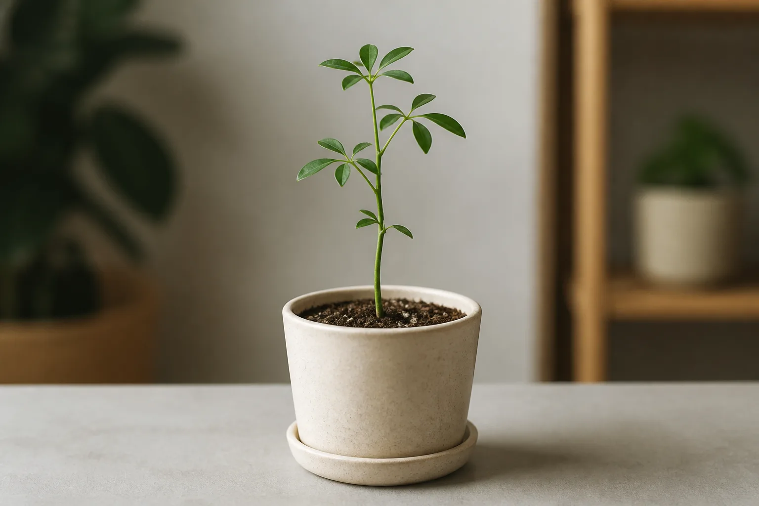 Slow Growth on Schefflera - visible symptom on the plant