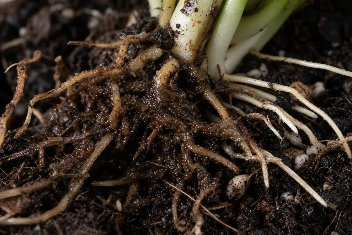 Close-up of Root Rot on Song of India - diagnostic detail