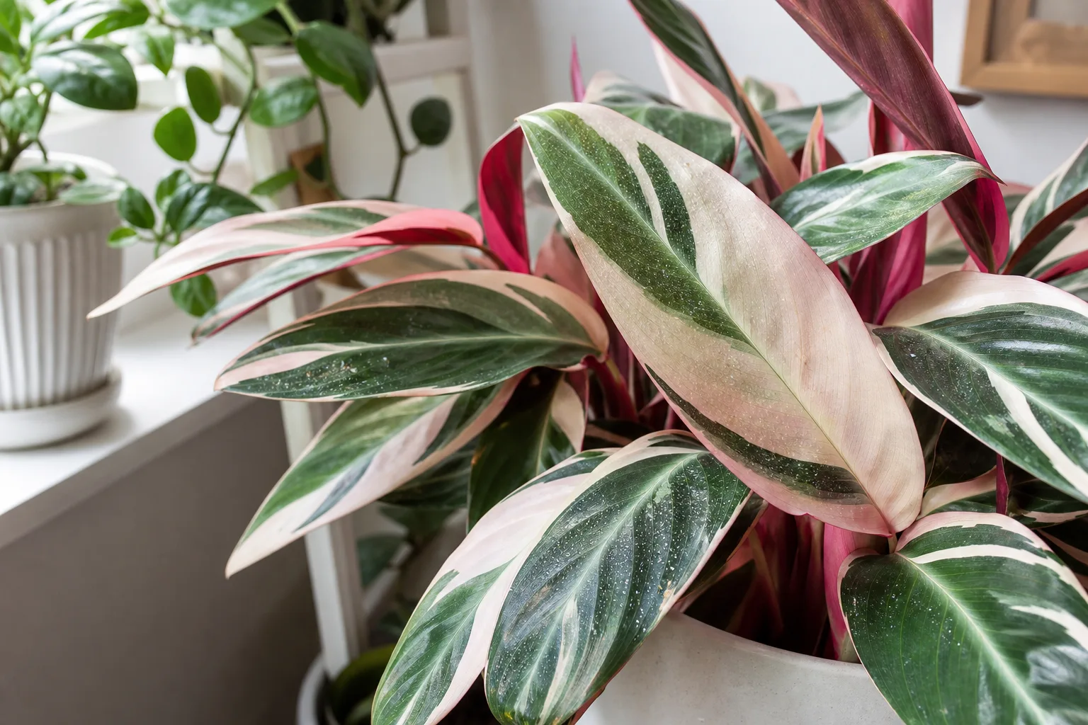 Spider Mites on Stromanthe Triostar - visible symptom on the plant