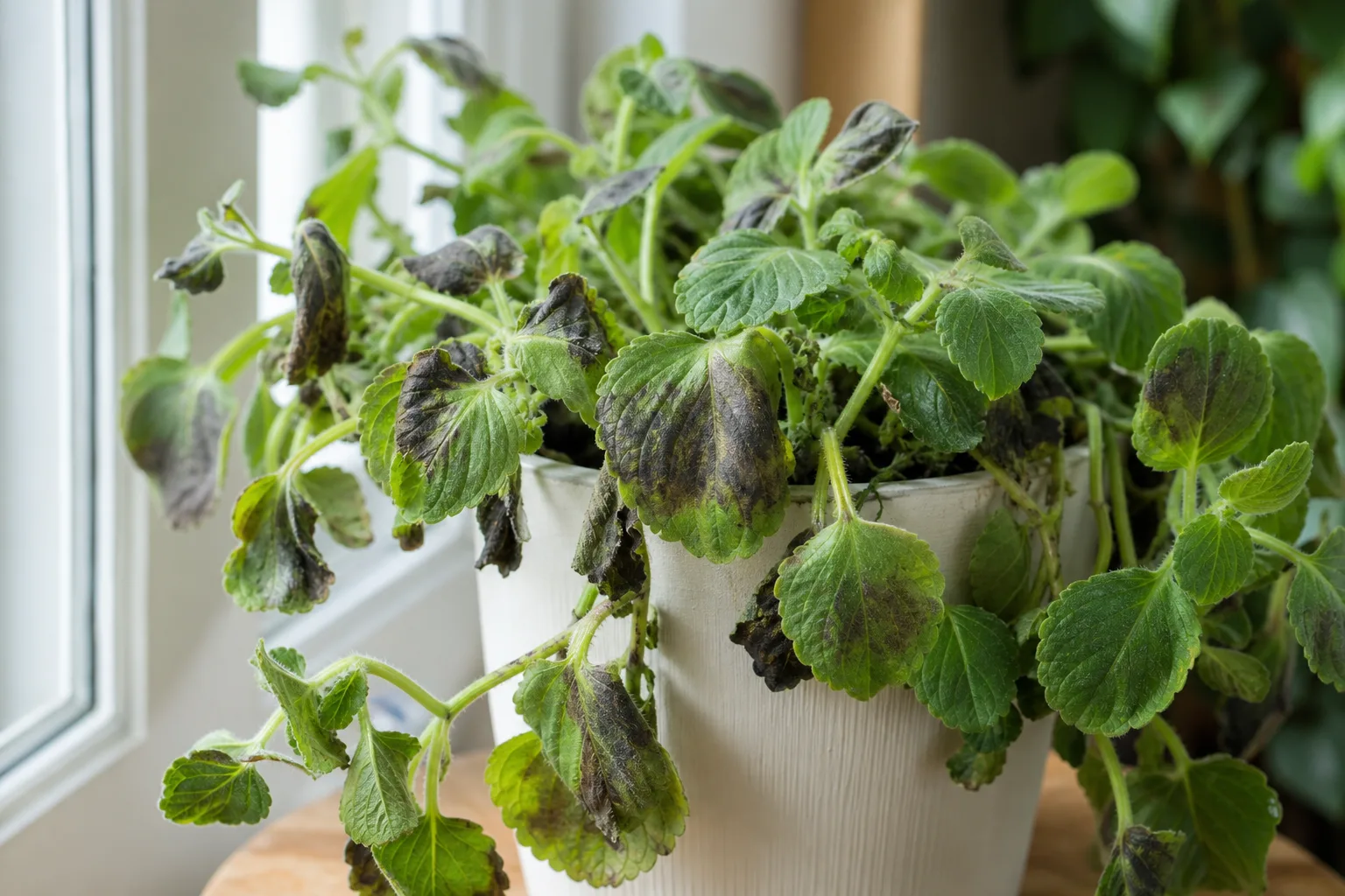 Cold Damage on Swedish Ivy - visible symptom on the plant