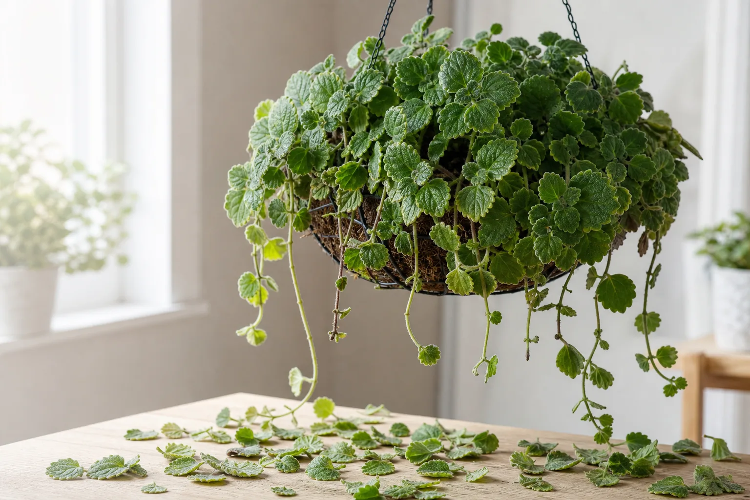 Leaf Drop on Swedish Ivy - visible symptom on the plant