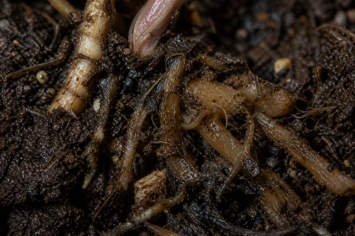 Close-up of Root Rot on Syngonium Neon Robusta - diagnostic detail