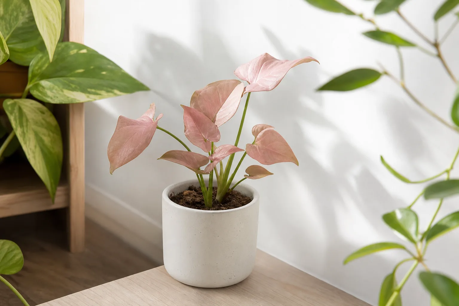 Slow Growth on Syngonium Pink - visible symptom on the plant